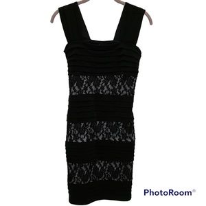 Enfocus Studio Women’s Little Black Sleeveless Sheer Dress